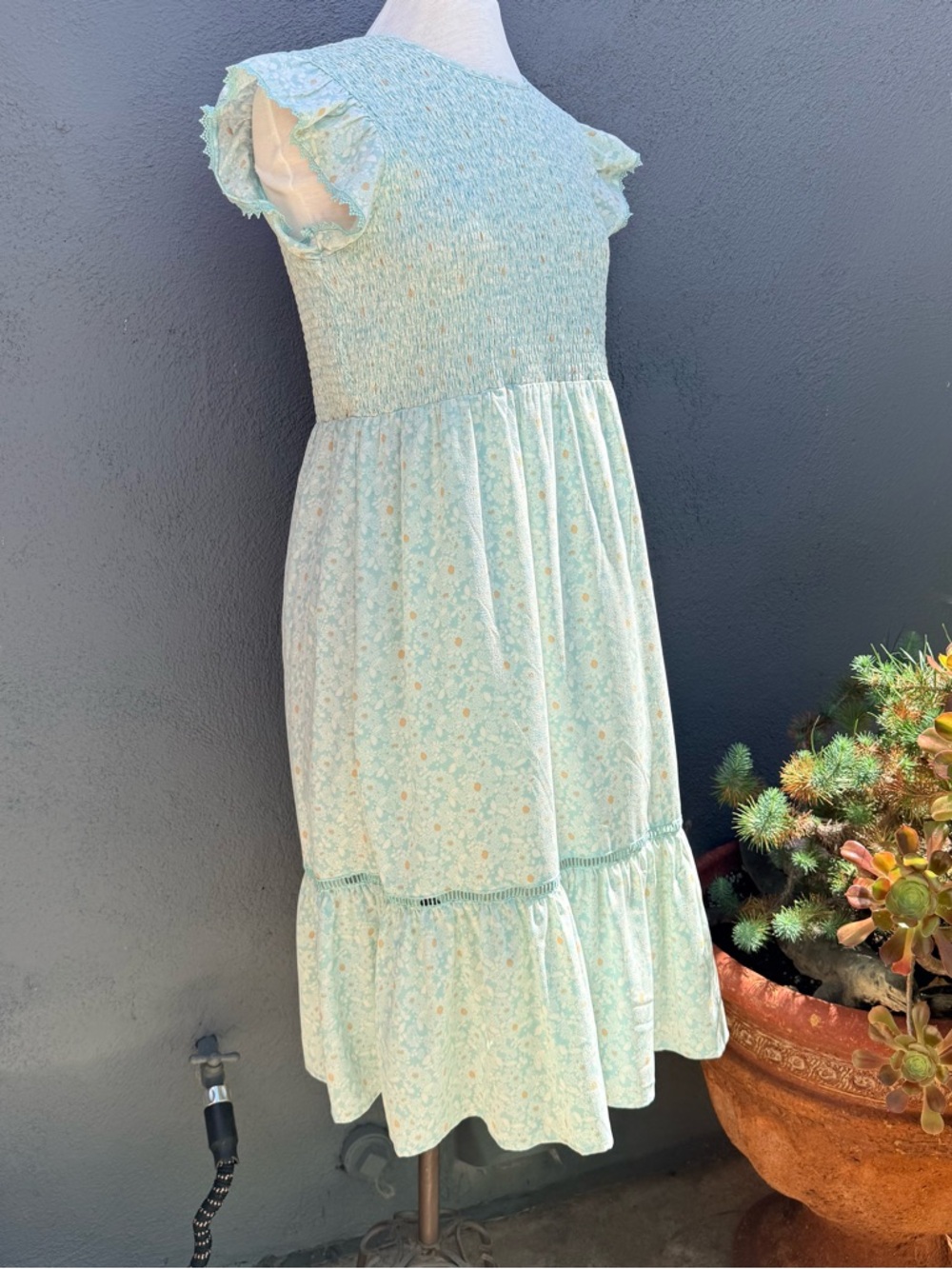Melrose and Market Light Blue Floral Smocked Dress - Picture 9 of 12